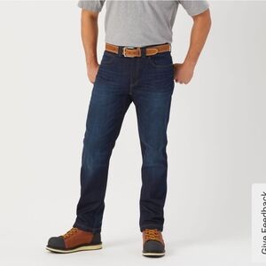 Men's 36/34 Duluth Trading Ballroom Double Flex Standard Fit Jeans Dark Indigo